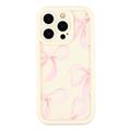 Custodia antiurto in TPU per iPhone 14 Pro Max con bordi rialzati - Bianca / Grande fiocco