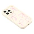 Custodia antiurto in TPU per iPhone 14 Pro Max con bordi rialzati - Bianca / Grande fiocco