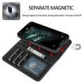Custodia a portafoglio 2 in 1 in stile vintage per iPhone 14 Pro con coperchio rimovibile