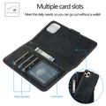 Custodia a portafoglio 2 in 1 in stile vintage per iPhone 14 Pro con coperchio rimovibile