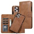 Custodia a portafoglio 2 in 1 in stile vintage per iPhone 14 Pro con coperchio rimovibile