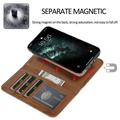 Custodia a portafoglio 2 in 1 in stile vintage per iPhone 14 Pro con coperchio rimovibile