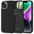 Custodia in plastica per iPhone 14 Tech-Protect Ion Carbon - Compatibile con MagSafe - Nera / Argenta