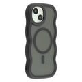 Custodia ibrida magnetica con bordo ondulato per iPhone 14 - Nera