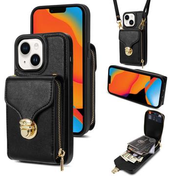 Custodia iPhone 15 Tutto in uno con portafoglio e cinturino