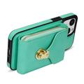 Custodia iPhone 15 Tutto in uno con portafoglio e cinturino - Menta