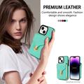 Custodia iPhone 15 Tutto in uno con portafoglio e cinturino - Menta