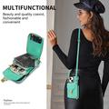 Custodia iPhone 15 Tutto in uno con portafoglio e cinturino - Menta