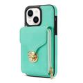 Custodia iPhone 15 Tutto in uno con portafoglio e cinturino - Menta