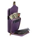Custodia iPhone 15 Tutto in uno con portafoglio e cinturino - Viola