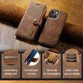 Custodia a Portafoglio Staccabile DG.Ming per iPhone 15 - Marrone