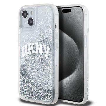 Custodia per iPhone 15 DKNY Liquid Glitter Arch Logo - Trasparente