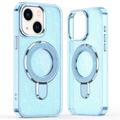 Custodia ibrida iPhone 15 Glitter con supporto - Compatibile con MagSafe - Blu