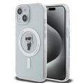 Custodia per iPhone 15 Karl Lagerfeld IML Ikonik MagSafe - Trasparente