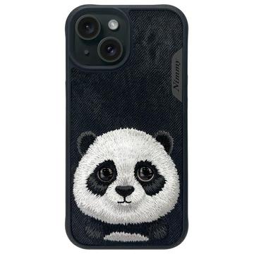Custodia per iPhone 15 Nimmy Friends Big Eyed Pet 2.0 Panda - Nera