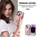 Custodia iPhone 15 Plus Tutto in uno con portafoglio e cinturino - Oro rosa