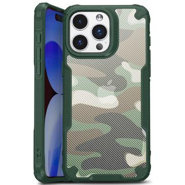 Custodia Ibrida Anti-Shock per iPhone 15 Plus - Camouflage - Verde