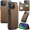 Custodia per iPhone 15 Plus Caseme C22 Portafoglio RFID - Marrone