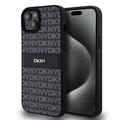 Custodia iPhone 15 Plus DKNY Repeat Pattern Tonal Stripe - Nero