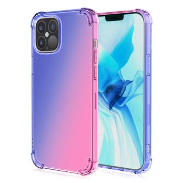 Custodia in TPU antiurto per iPhone 15 Plus sfumata - blu / rosa