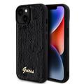 Custodia Guess Sequin Script Logo per iPhone 15 Plus - Nera