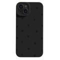 Custodia sottile in TPU con motivo a cuore per iPhone 15 Plus - Nera