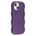 Custodia ibrida magnetica con bordo ondulato per iPhone 15 Plus/14 Plus - Viola