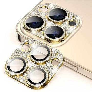 Protezione per Obiettivo Fotocamera Hat Prince Glitter per iPhone 15 Pro/15 Pro Max - Oro