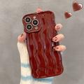 Custodia 3D Linear Wavy per iPhone 15 Pro - Rosso vino