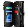 Custodia a portafoglio con blocco RFID CaseMe C36 per iPhone 15 Pro - Nera