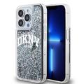 Custodia iPhone 15 Pro DKNY Liquid Glitter Arch Logo - Nero