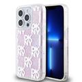 Custodia per iPhone 15 Pro DKNY Liquid Glitter Checkered Pattern - Rosa
