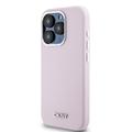 Custodia iPhone 15 Pro DKNY Liquid Silicone Metal Logo - Compatibile con Magsafe - Rosa
