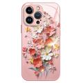 Custodia ibrida per iPhone 15 Pro con bouquet di fiori - Rosa
