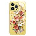 Custodia ibrida per iPhone 15 Pro con bouquet di fiori - Gialla