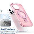 Custodia ibrida iPhone 15 Pro Glitter con supporto - Compatibile con MagSafe - Rosa