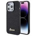 Custodia Guess Disco Metal Script Logo per iPhone 15 Pro - Nera