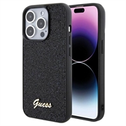 Custodia Guess Disco Metal Script Logo per iPhone 15 Pro (Confezione aperta - Bulk soddisfacente) - Nera