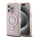 Custodia MagSafe Glitter per iPhone 15 Pro Hello Kitty IML Ringstand - Rosa