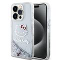 Custodia iPhone 15 Pro Hello Kitty Liquid Glitter Charms - Trasparente