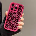 Custodia in TPU con stampa leopardo per iPhone 15 Pro - Rosa caldo