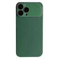 Custodia in Silicone Liquido con Protezione in Vetro Della Lente per iPhone 15 Pro - Verde