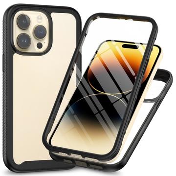 Custodia per iPhone 15 Pro Max serie 360 Protection - nera / trasparente