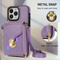 Custodia iPhone 15 Pro Max Tutto in uno con portafoglio e cinturino - Viola