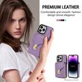 Custodia iPhone 15 Pro Max Tutto in uno con portafoglio e cinturino - Viola