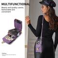 Custodia iPhone 15 Pro Max Tutto in uno con portafoglio e cinturino - Viola