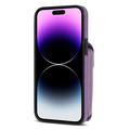 Custodia iPhone 15 Pro Max Tutto in uno con portafoglio e cinturino - Viola