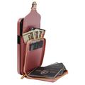 Custodia iPhone 15 Pro Max Tutto in uno con portafoglio e cinturino - Oro rosa