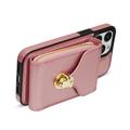Custodia iPhone 15 Pro Max Tutto in uno con portafoglio e cinturino - Oro rosa
