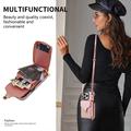 Custodia iPhone 15 Pro Max Tutto in uno con portafoglio e cinturino - Oro rosa